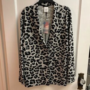 Serra Black and Gray Animal Print Blazer